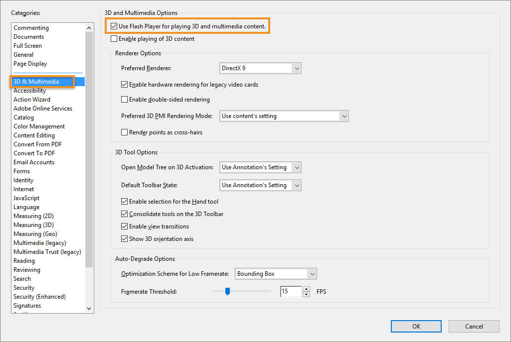Enable or disable FlashPlayer preference