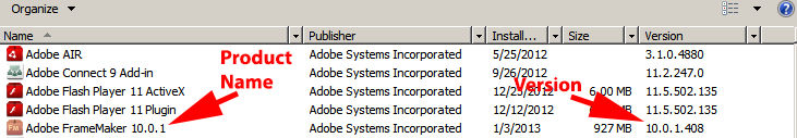 Version von Adobe FrameMaker 10.0.1.408