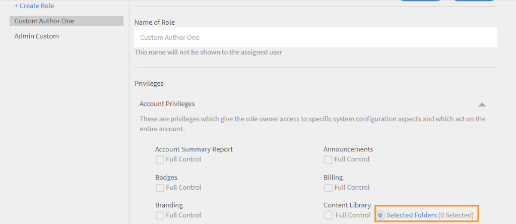 Folder access for custom authors