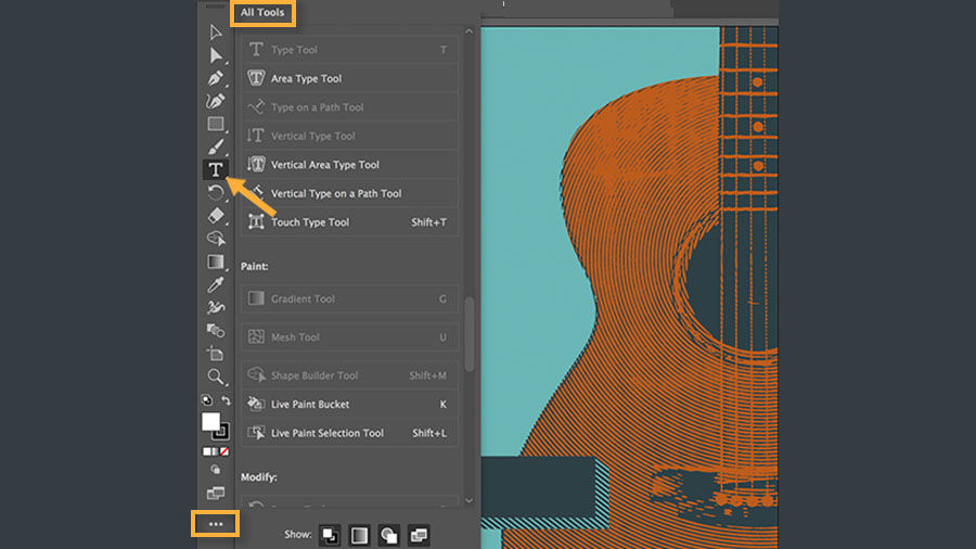 The Touch Type tool is added to the basic toolbar by clicking Edit Toolbar and dragging the Touch Type tool onto the toolbar.