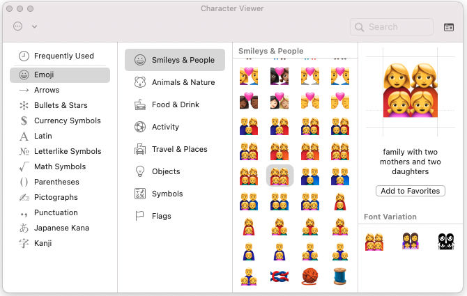 Mac-Zeichenanzeige (groß)