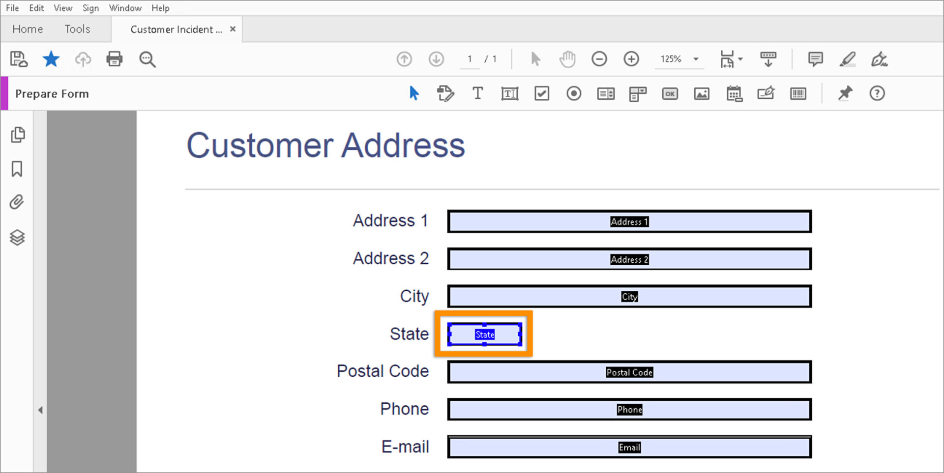 Tab form fields while editing