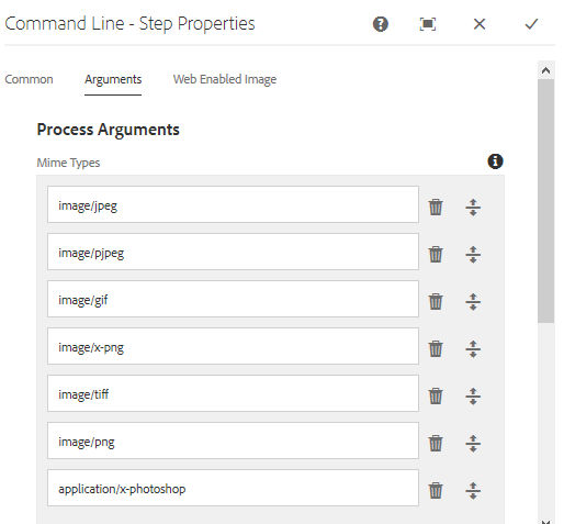 Set MIME types on which the ImageMagick command applies.