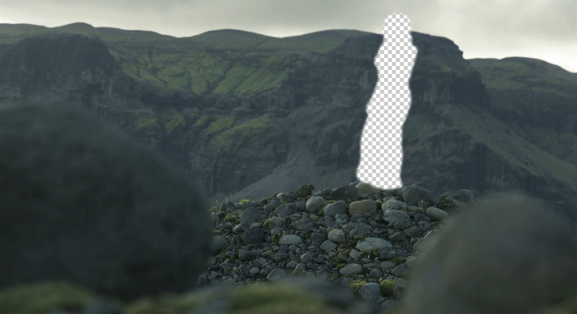 Frame with the girl masked out