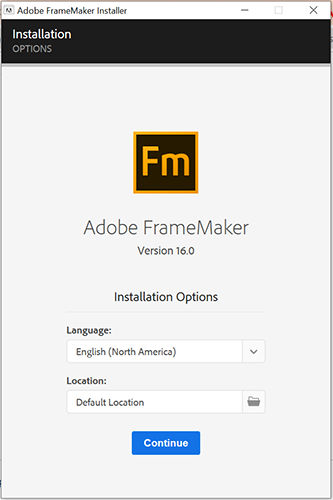 FrameMaker install process