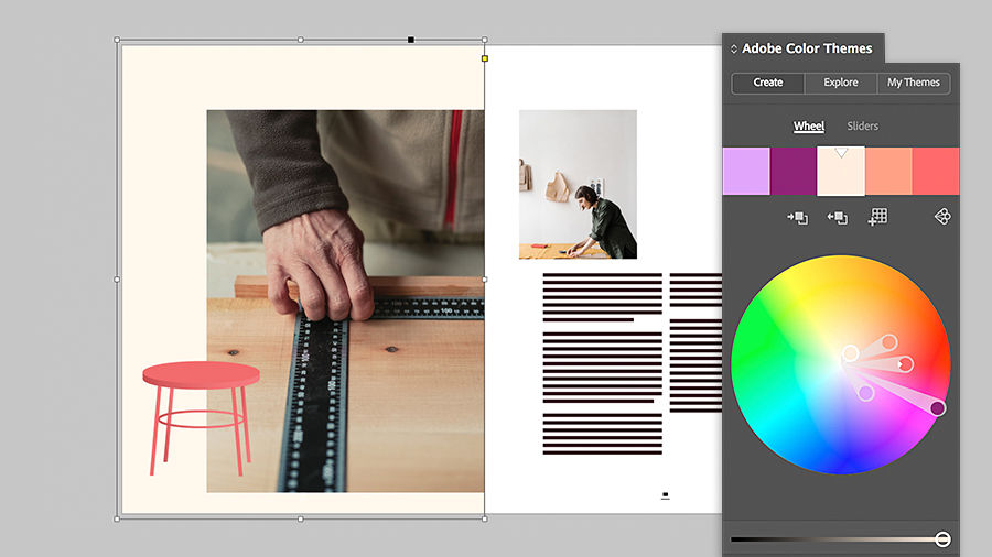 Using the Adobe Color Themes panel to select colors