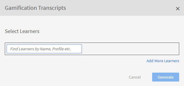 Gamification transcripts dialog