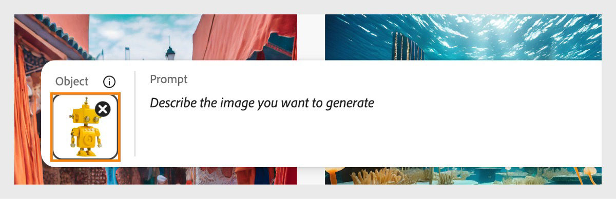 The Text to Image module is open and it has an object uploaded and there are no prompts entered in the Prompt field.