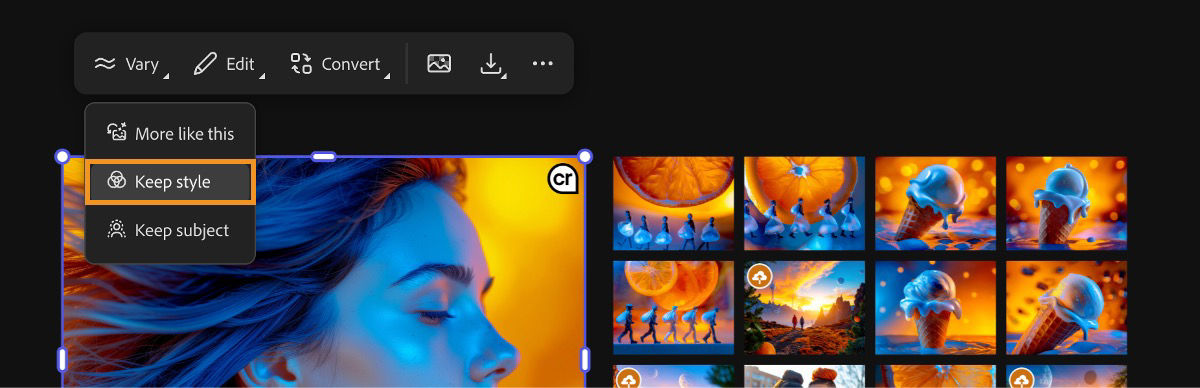 Use the Keep style option to preserve the artistic style of the original image.
