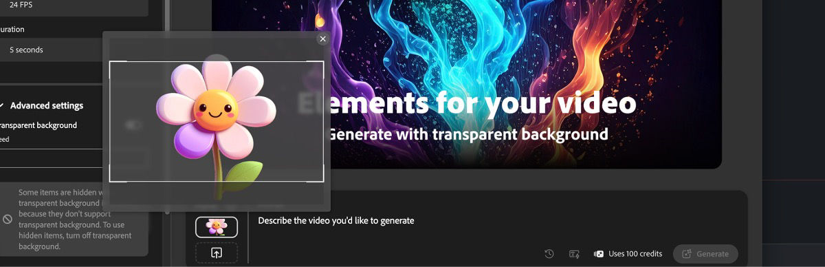 The First frame image is added and there is a text prompt to generate a video.