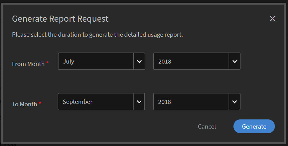 generate report request page