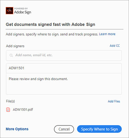 Get the document signed by others