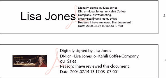 Signature formats Signature formats in Acrobat
