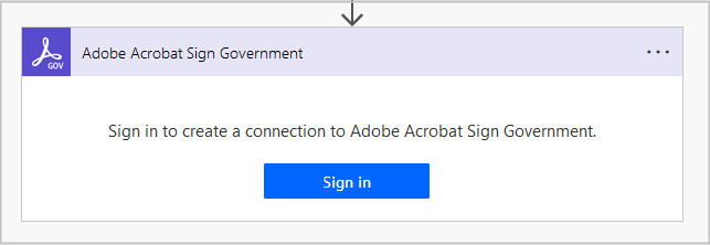 Вход в соединитель Acrobat Sign для государственных учреждений