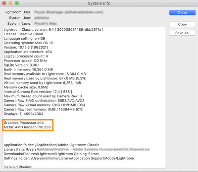 Lightroom GPU troubleshooting