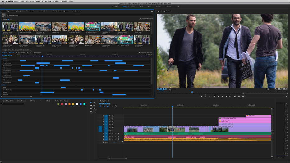 GreyMeta Curio uses AI to help sort and organize media, accessible within Premiere Pro