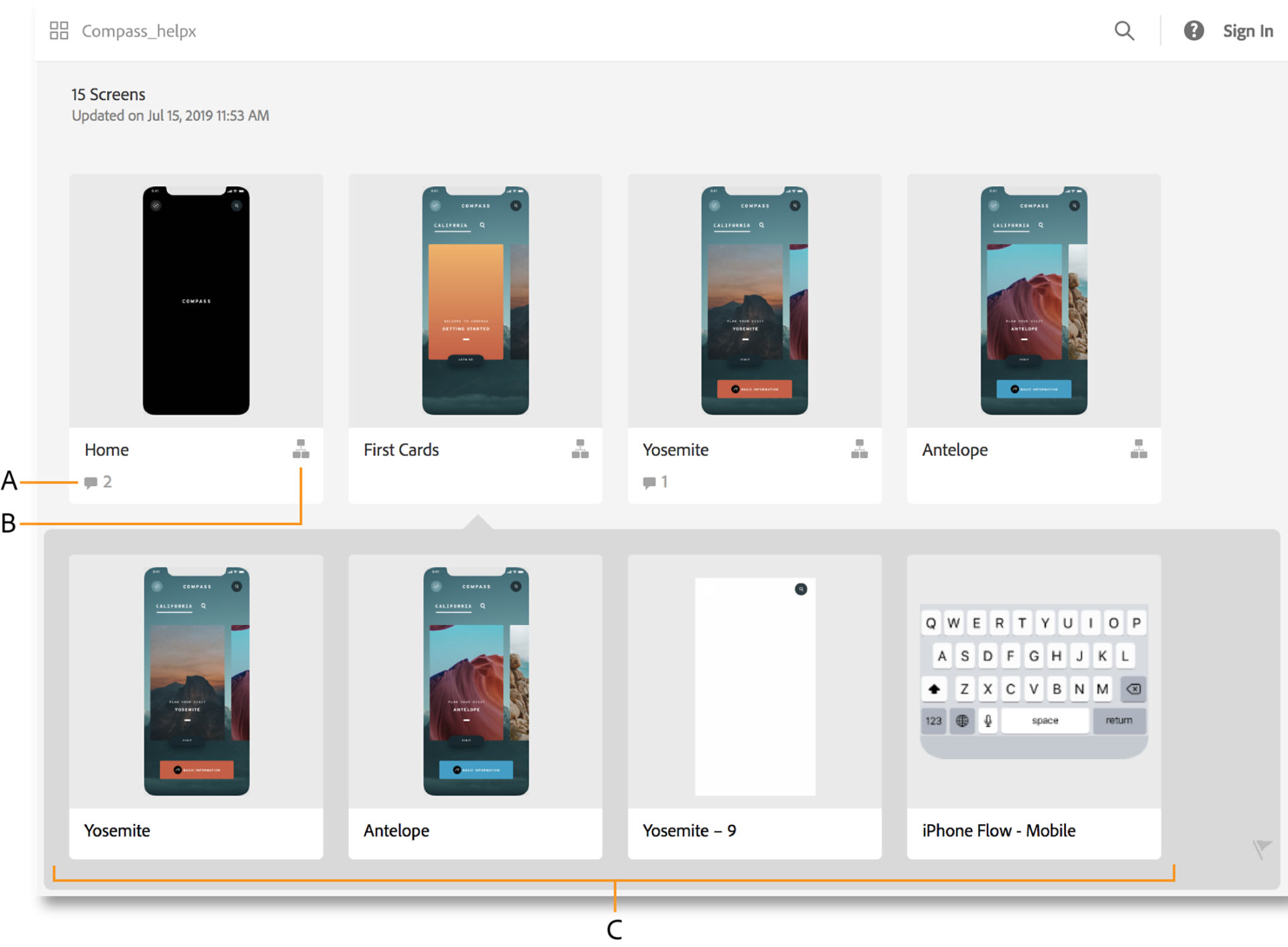Grid view