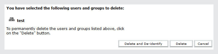 Deleting a group