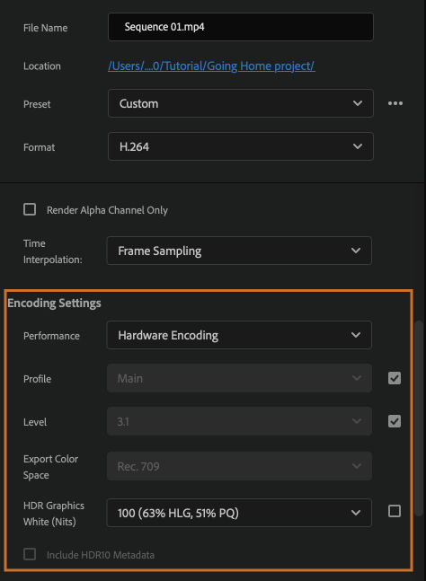 Using hardware encoding