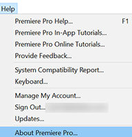 Choose "About" on the Help menu