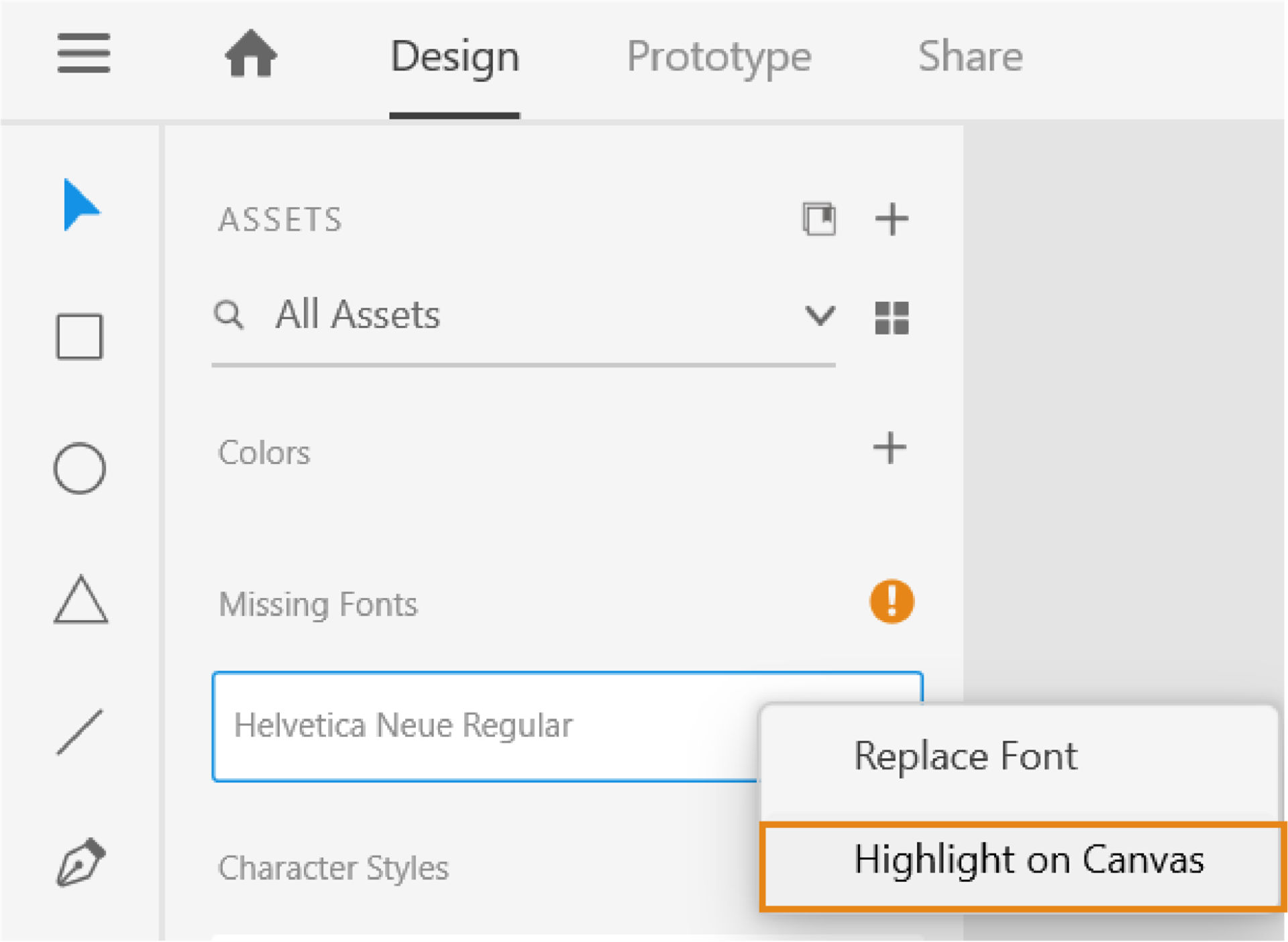 Replace font dialog