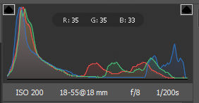 Histograma de estilo de cinta en Adobe Camera Raw