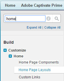 Home page layouts option 