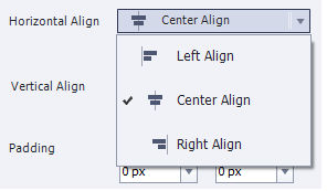 Horizontal alignment options