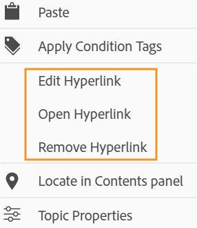 Hyperlink options