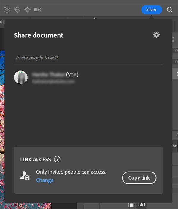 Add names or email ids for inviting people to edit