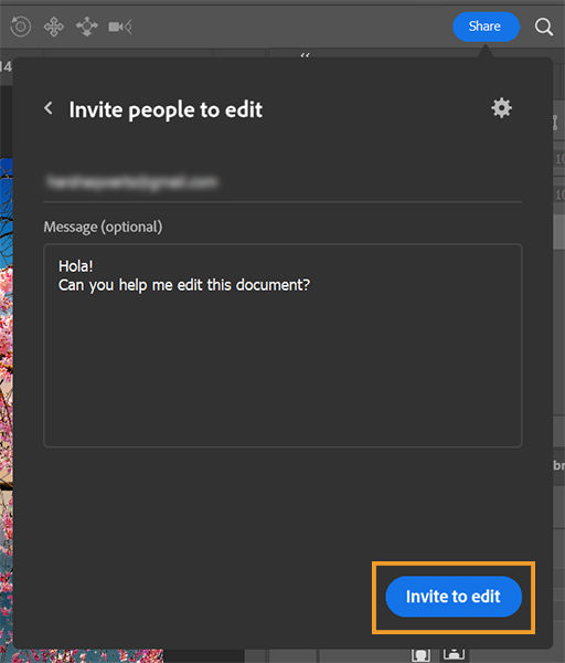 Select the Invite to edit button