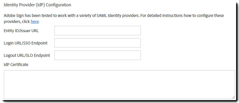  IdP Configuration