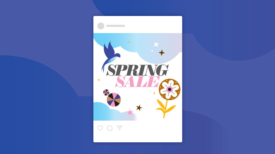 Colorful vector illustration for an Instagram feed post.