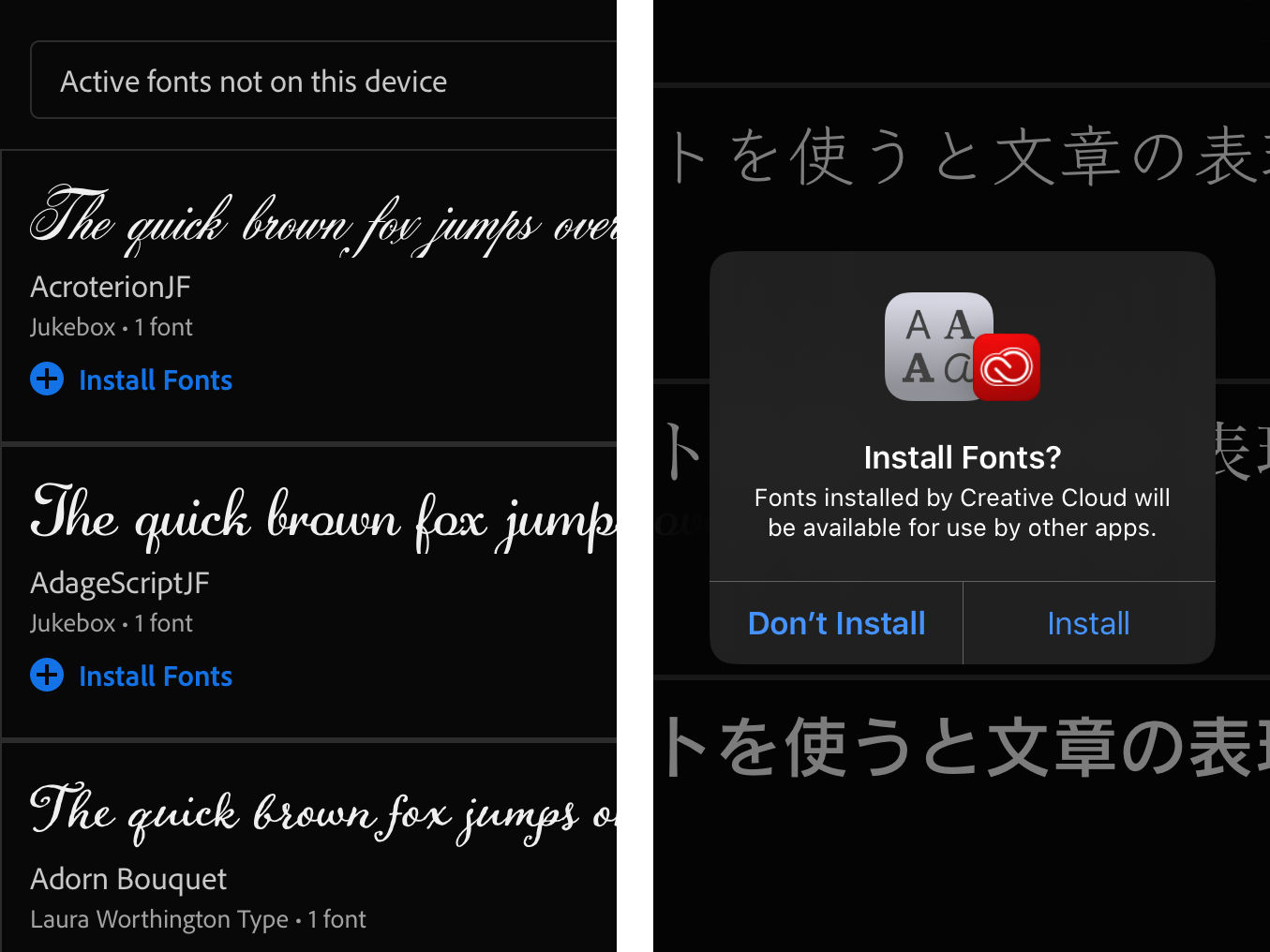 Installing your first font - iPad