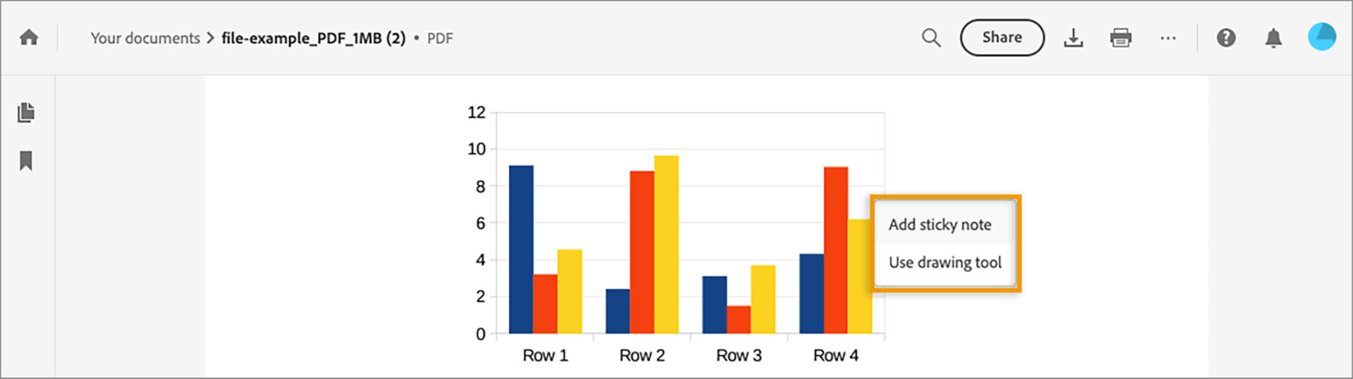 Actions on image selection