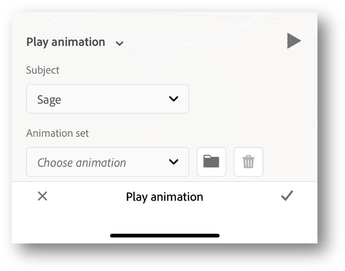 Play animation menu