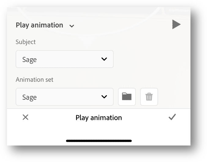 Play animation menu