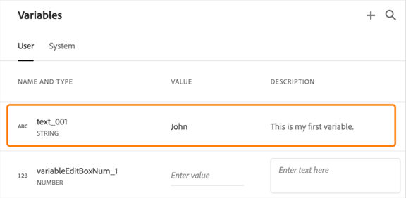 View your variable in the variable list