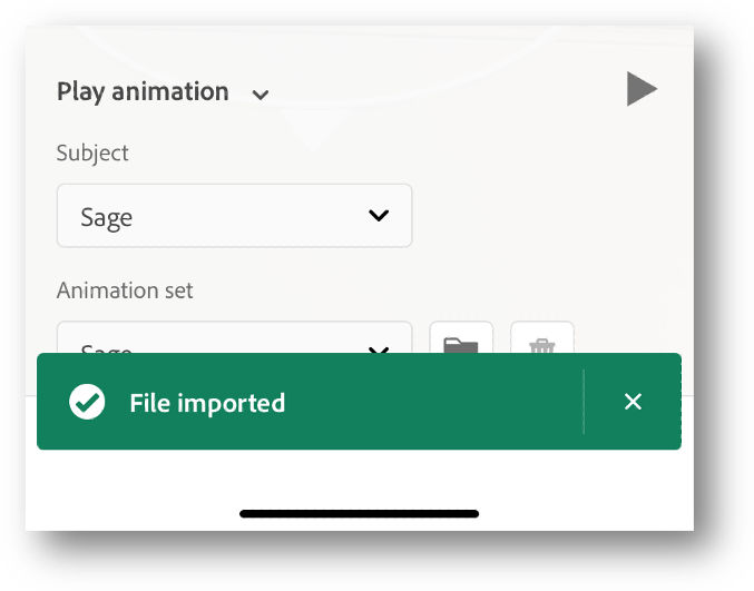 Animation import menu