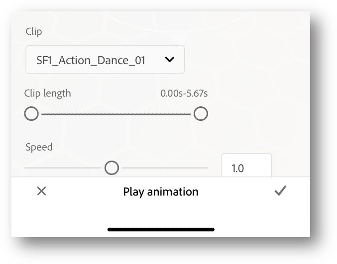 Play animation menu