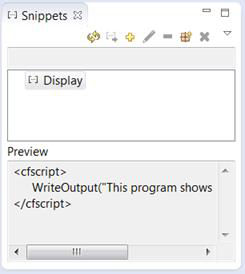 Snippets panel