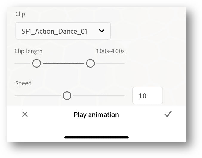 Play animation menu