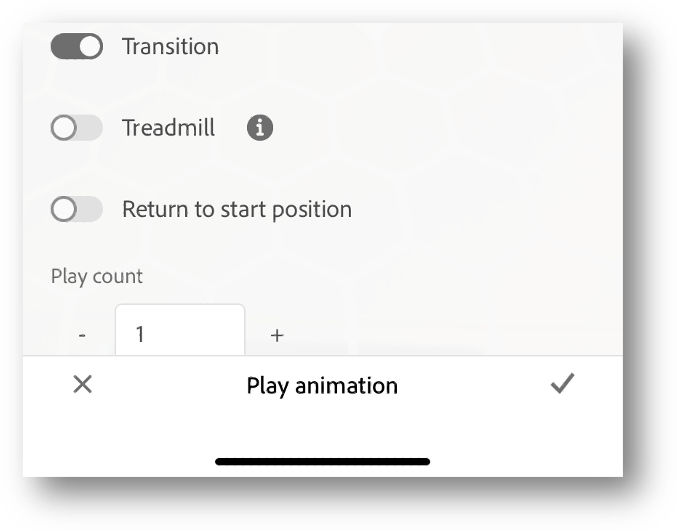 Play animation menu