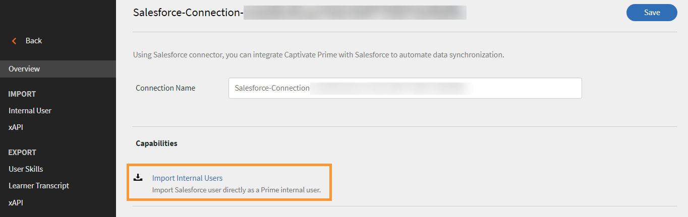 Import internal users