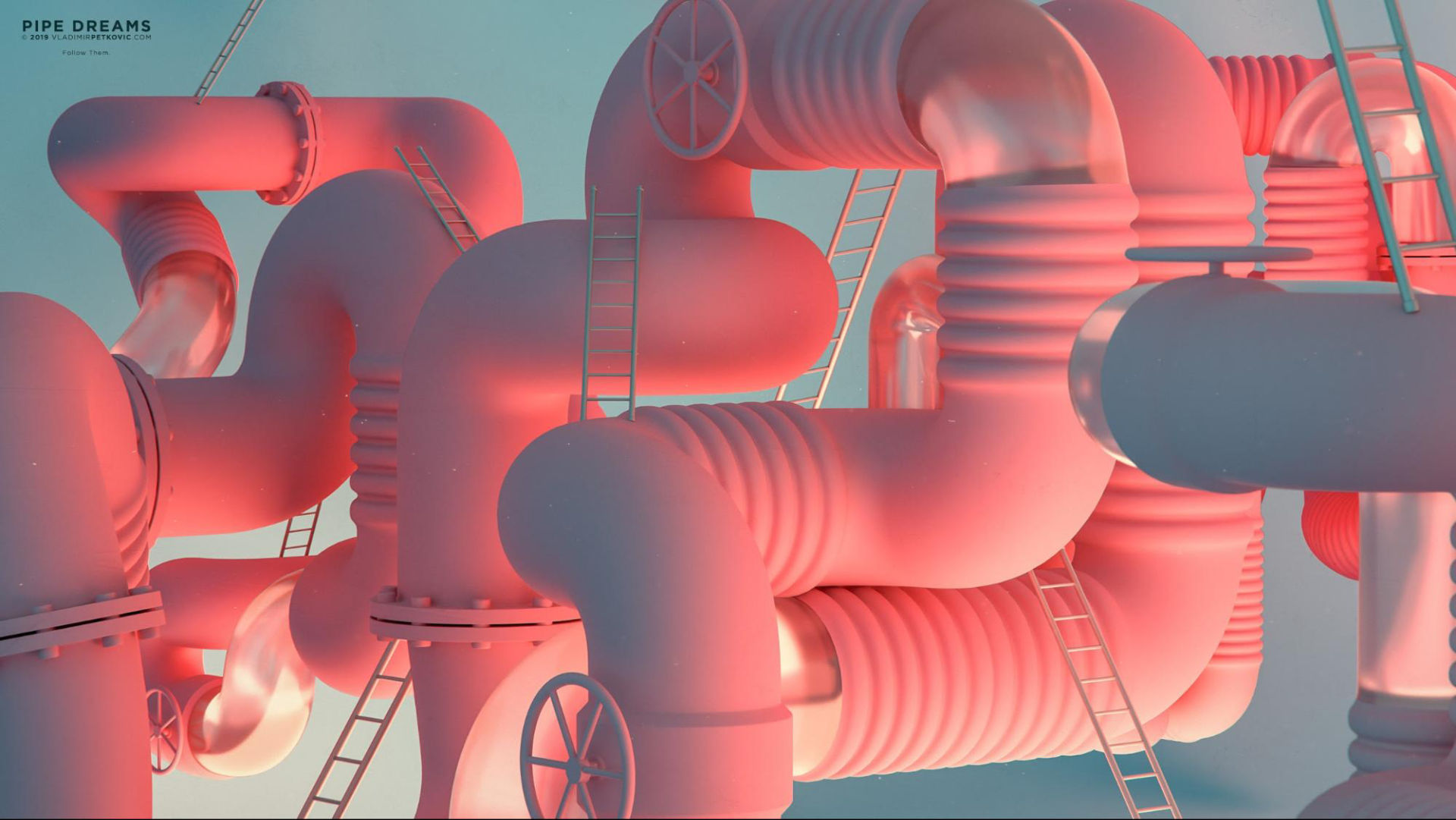 3D artwork titled by Pipe Dreams by Vladimir Petkovic.
