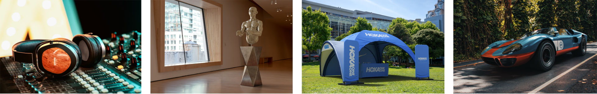4 location scenes for a virtual photograph are contrasted against the same scenes with a 3D composite