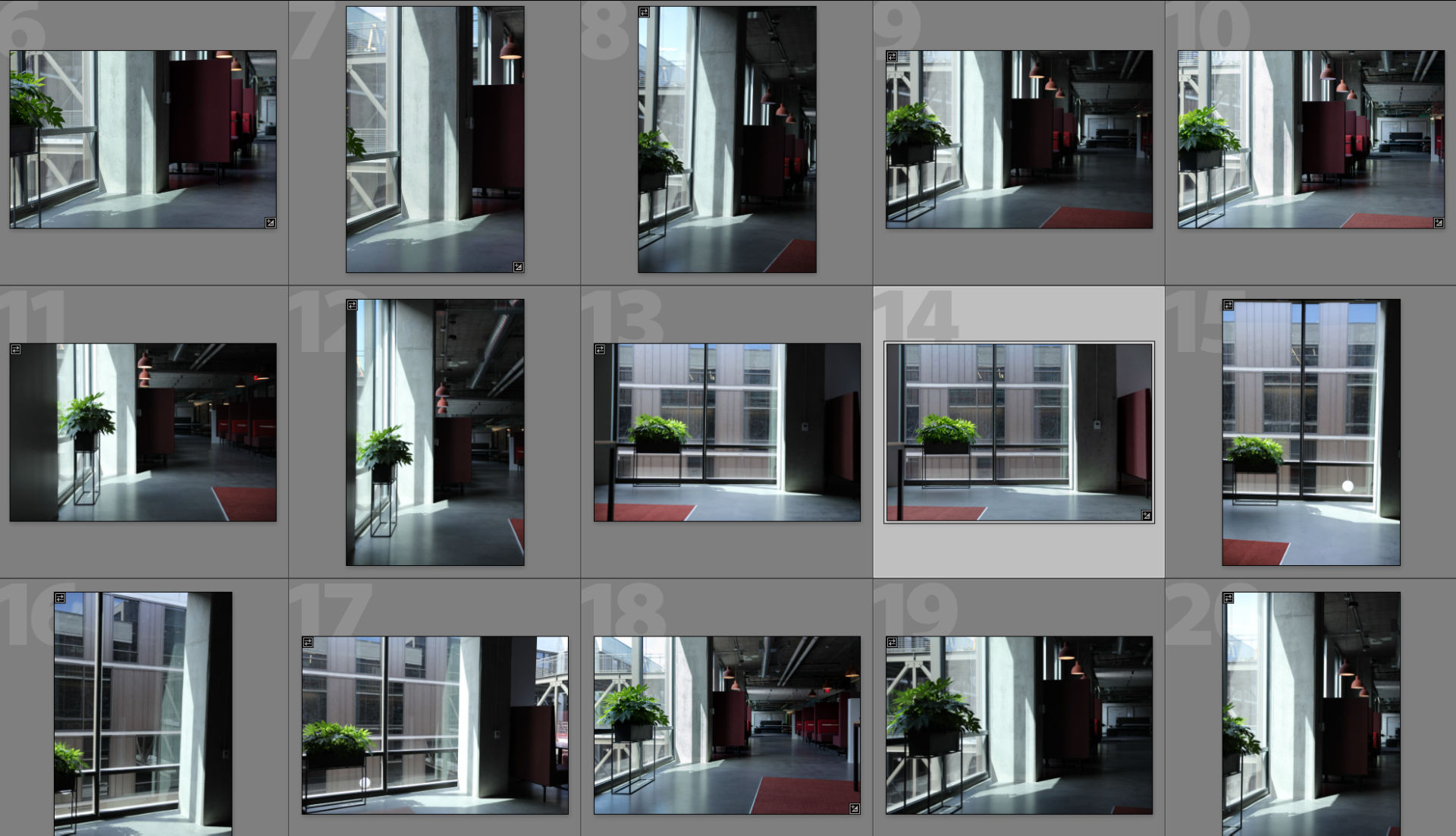  A series of background photographs captured for a 3D composite image