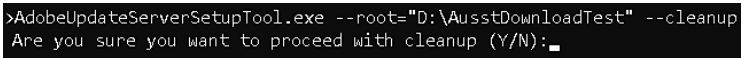 A prompt code is displayed during the cleanup option that requires the input to proceed.