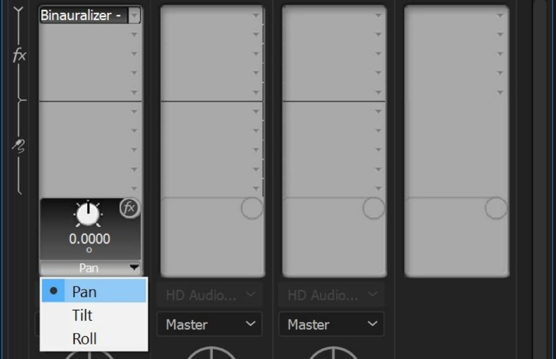 An overview of Binauralizer Controls with the orientation options.