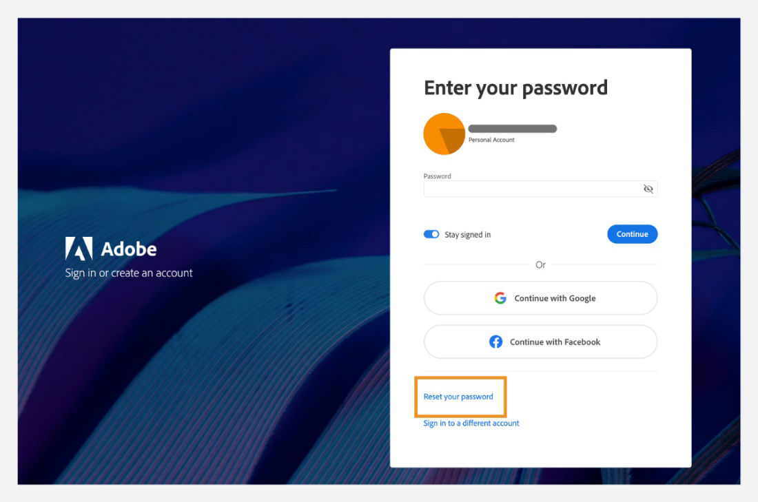 Reset your Adobe account password.